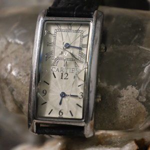 Vintage Custom Cartier Cintree Duel Time Tank